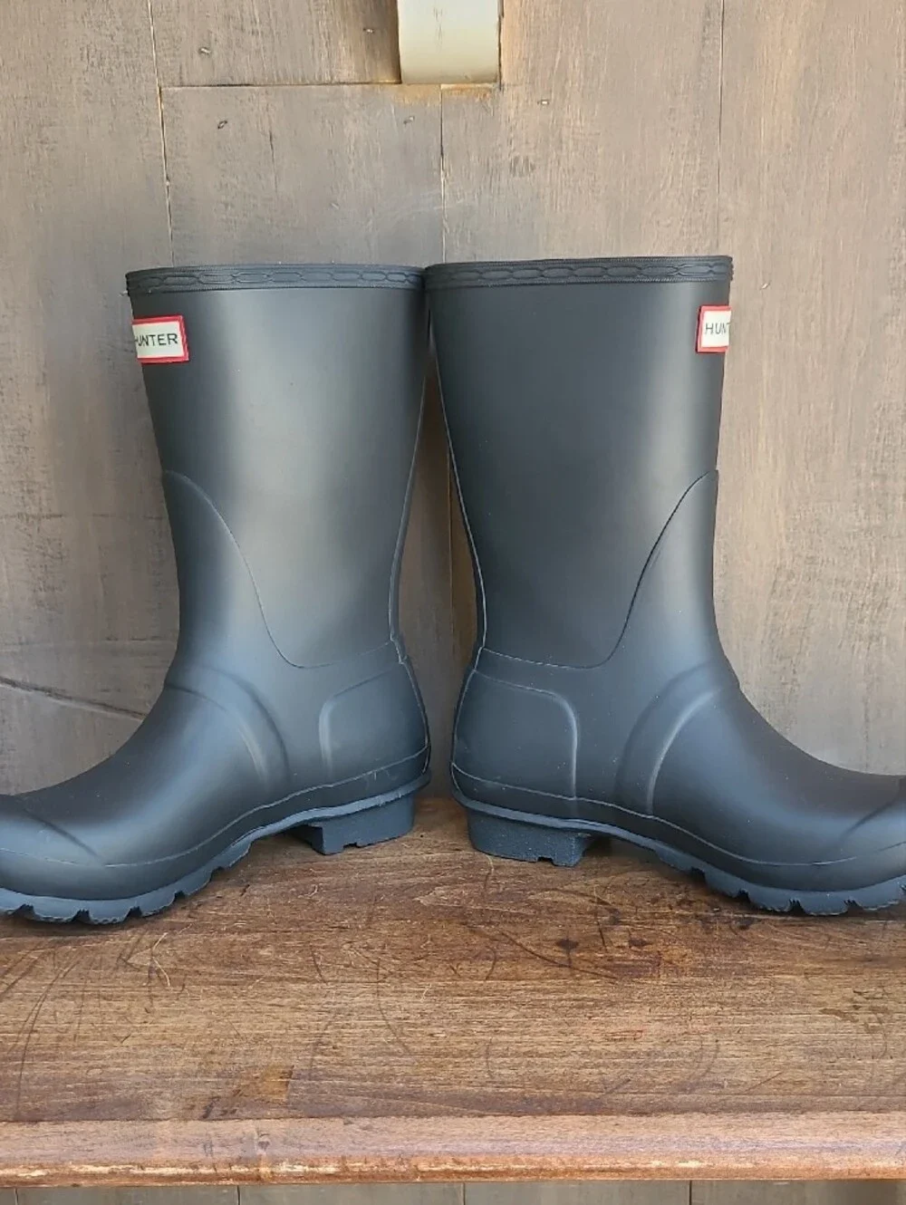 EUC Hunter Rain Boots Women's sz 7 Black Matte Original Short Rubber Boots